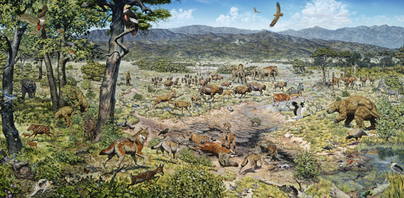 Ice Age Megafauna Mural

Source: Natural History Museum of Los Angeles County (NHMLA) / La Brea Tar Pits
URL: https://tarpits.org