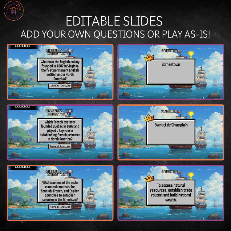 European Colonization Review Game: Interactive Test Prep for Social Studies 6